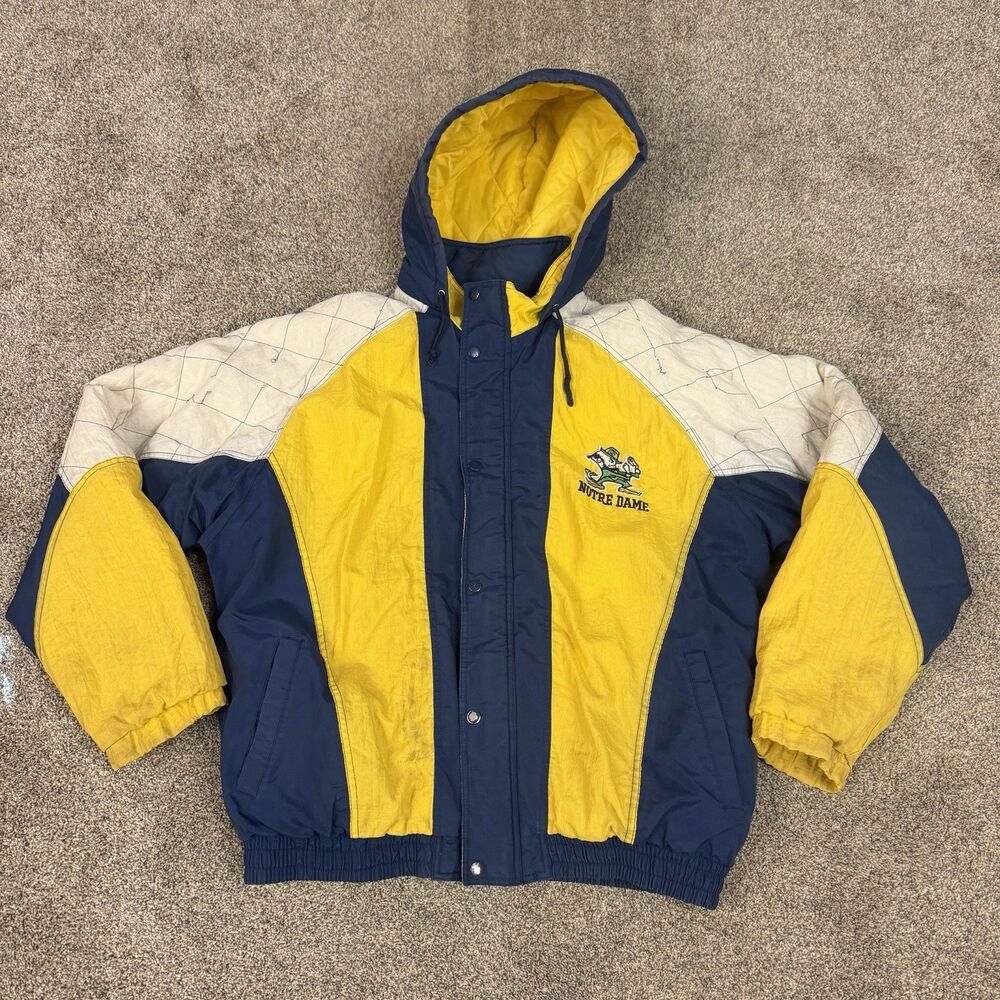 Starter Notre Dame Fighting Irish Hooded Jacket Men’s L Blue Yellow White